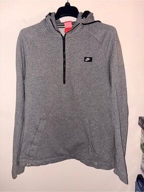 Nike Sportswear half-zip gray hoodie size large